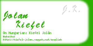 jolan kiefel business card